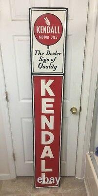 Vintage Kendall Motor Oil Sign Gas Station 72 Metal Gas Dealer Quality Bar Pub