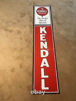 Vintage Kendall Motor Oil Vertical Sign Embossed 57 X 12 Inches