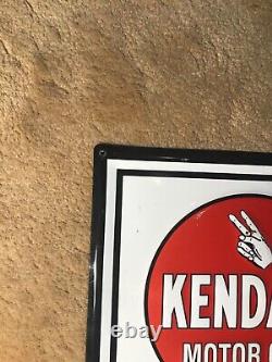 Vintage Kendall Motor Oil Vertical Sign Embossed 57 X 12 Inches