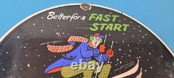 Vintage Kendall Motor Oils Sign Porcelain Snow Skiing Ad Gas Pump Plate Sign