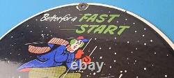 Vintage Kendall Motor Oils Sign Porcelain Snow Skiing Ad Gas Pump Plate Sign