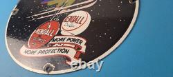 Vintage Kendall Motor Oils Sign Porcelain Snow Skiing Ad Gas Pump Plate Sign