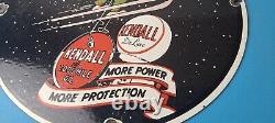 Vintage Kendall Motor Oils Sign Porcelain Snow Skiing Ad Gas Pump Plate Sign