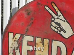 Vintage Kendall The 2000 Mile Oil Double Sided Metal Sign