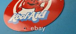 Vintage Kool-aid Porcelain Fruit Beverage Gas Service Station Pump Plate Sign