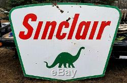 Vintage LG Porcelain Sinclair Dino Oil Gas Gasoline Sign Service Station 84X60
