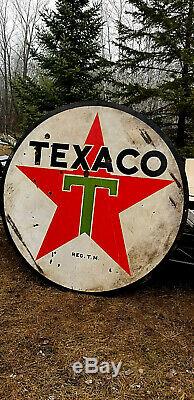 Vintage LG Porcelain Texaco 2sided Oil Gas Gasoline Sign Service Station 72X72