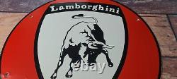 Vintage Lamborghini Porcelain Automobile Service Dealership Gas Pump Sign