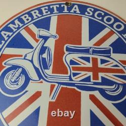Vintage Lambretta Sign Innocenti Gas Bike Service Porcelain Advertising Sign