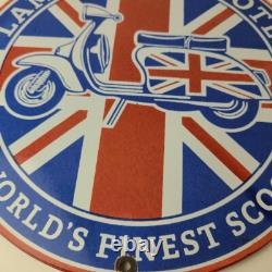 Vintage Lambretta Sign Innocenti Gas Bike Service Porcelain Advertising Sign