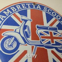 Vintage Lambretta Sign Innocenti Gas Bike Service Porcelain Advertising Sign