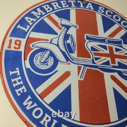 Vintage Lambretta Sign Innocenti Gas Bike Service Porcelain Advertising Sign
