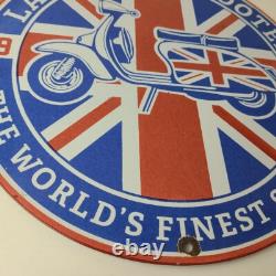 Vintage Lambretta Sign Innocenti Gas Bike Service Porcelain Advertising Sign