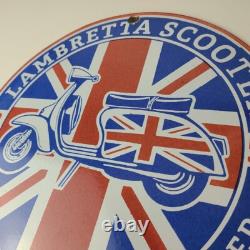 Vintage Lambretta Sign Innocenti Gas Bike Service Porcelain Advertising Sign