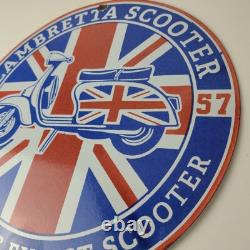 Vintage Lambretta Sign Innocenti Gas Bike Service Porcelain Advertising Sign