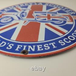 Vintage Lambretta Sign Innocenti Gas Bike Service Porcelain Advertising Sign