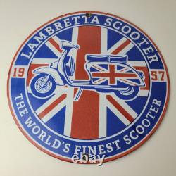 Vintage Lambretta Sign Innocenti Gas Bike Service Porcelain Advertising Sign