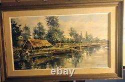 Vintage Landscape Oil Painting Vintage Framed Largesigned