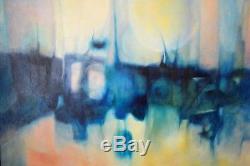 Vintage Large Oil Painting On Canvas MID Century 1968 Abstract Art Signed Coburn