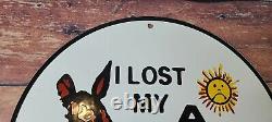 Vintage Las Vegas Porcelain Lost My A Gas Service Station Pump Plate Sign
