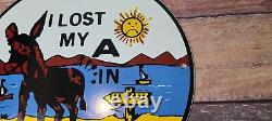 Vintage Las Vegas Porcelain Lost My A Gas Service Station Pump Plate Sign
