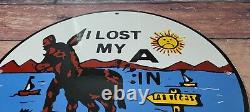 Vintage Las Vegas Porcelain Lost My A Gas Service Station Pump Plate Sign