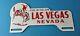 Vintage Las Vegas Porcelain Neveda License Plate Topper Auto Gas Motor Sign