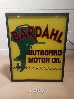 Vintage Light Up Advertising Sign Bardahl Outboard Motor Oil Dealership Sign
