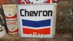 Vintage Lighted Retro Chevron Oil Company Gas Retail Advertising Sign