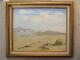 Vintage Lois Ingram Signed Plein Air Oil Painting California Desert Clouds Hills