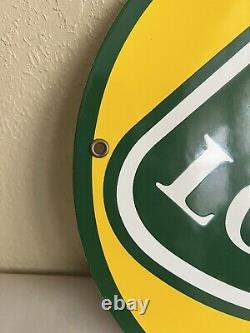 Vintage Lotus Cars Porcelain Dealership Sign Service Station Gasoline Oil Emira