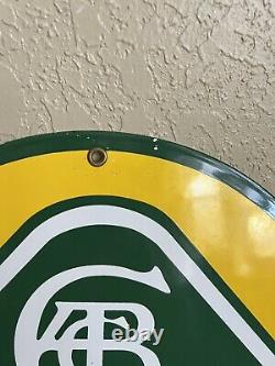 Vintage Lotus Cars Porcelain Dealership Sign Service Station Gasoline Oil Emira