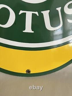 Vintage Lotus Cars Porcelain Dealership Sign Service Station Gasoline Oil Emira