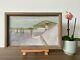 Vintage Mid Century Swedish Modernist Framed Oil Painting Though The Terrain