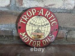 Vintage Manhattan Motor Oils Porcelain Gas Station Fuel Motor Oil Door Sign 6