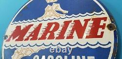 Vintage Marine Gasoline Porcelain Seahorse Gas Motor Oil Service Pump Plate Sign
