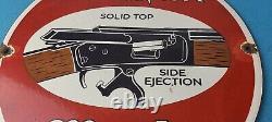Vintage Marlin Firearms Sign Top Ejection Rifle Gas Pump Porcelain Sign