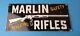 Vintage Marlin Rifles Porcelain Safety Repeating Guns & Firearm Service Gas Sign