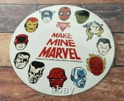 Vintage Marvel Comics Porcelain Conoco Gasoline Service Station Superhero Sign