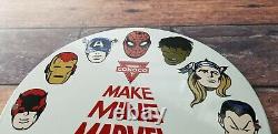 Vintage Marvel Comics Porcelain Conoco Gasoline Service Station Superhero Sign