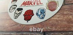 Vintage Marvel Comics Porcelain Conoco Gasoline Service Station Superhero Sign