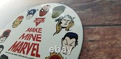 Vintage Marvel Comics Porcelain Conoco Gasoline Service Station Superhero Sign