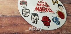 Vintage Marvel Comics Porcelain Conoco Gasoline Service Station Superhero Sign