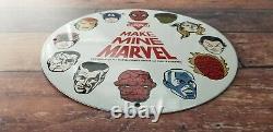 Vintage Marvel Comics Porcelain Conoco Gasoline Service Station Superhero Sign