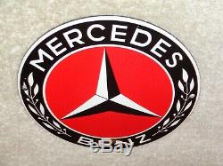 Vintage Mercedes Benz Luxury Car 5 Porcelain Metal Enamel Gasoline & Oil Sign