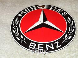 Vintage Mercedes Benz Luxury Car 5 Porcelain Metal Enamel Gasoline & Oil Sign