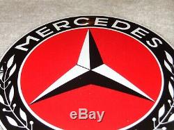 Vintage Mercedes Benz Luxury Car 5 Porcelain Metal Enamel Gasoline & Oil Sign