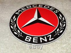 Vintage Mercedes Benz Luxury Car 5 Porcelain Metal Enamel Gasoline & Oil Sign