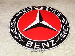 Vintage Mercedes Benz Luxury Car 5 Porcelain Metal Enamel Gasoline & Oil Sign