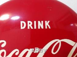 Vintage Metal 12 Coca-Cola Coke Button Arrow Sign SODA GAS OIL Non Porcelain